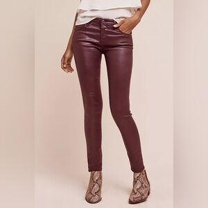 AG‎ Adriano Goldschmied The Legging Ankle Wine Coated Skinny Jeans 28